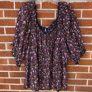 Old Navy Navy Floral Top